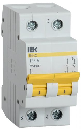 Выключатель нагрузки (мини-рубильник) IEK KARAT ВН-32 2п 125А тип AC картинка
